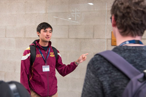 Tour Guide with some students