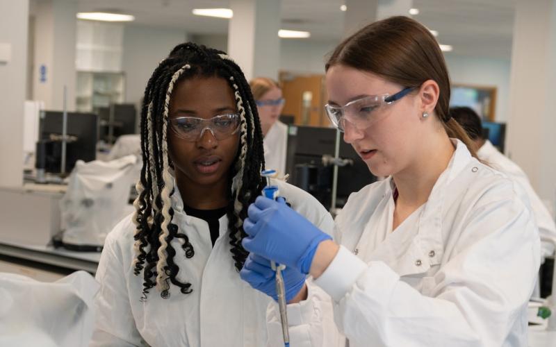 students in a lab