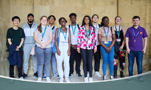 Student looking at a computer