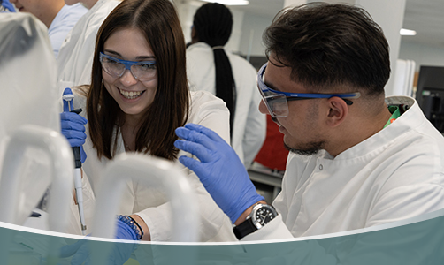 Student looking at a computer